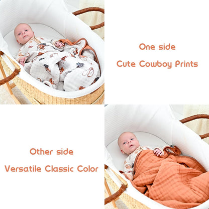 LollyBanks Muslin Baby Blanket 100% Organic Cotton, Muslin Quilt Lightweight, Toddler Blanket for