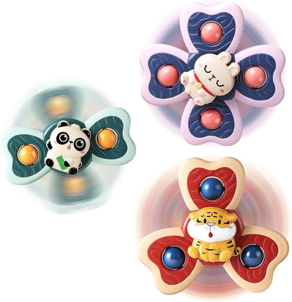 ALASOU 3PCS Suction Cup Spinner Toys for 1 Year Old Boy Girl|Spinning Tops Bath Toys for Kids Ages