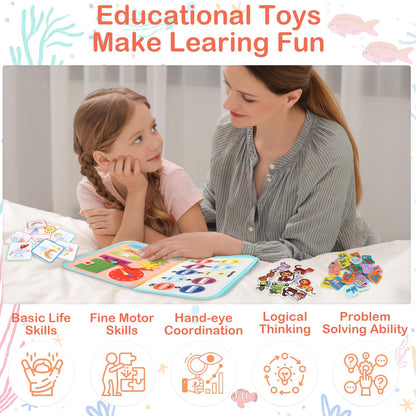 Teefrye Toddlers Busy Board Montessori Toys for Old 1-3 Year Girl Busy Book