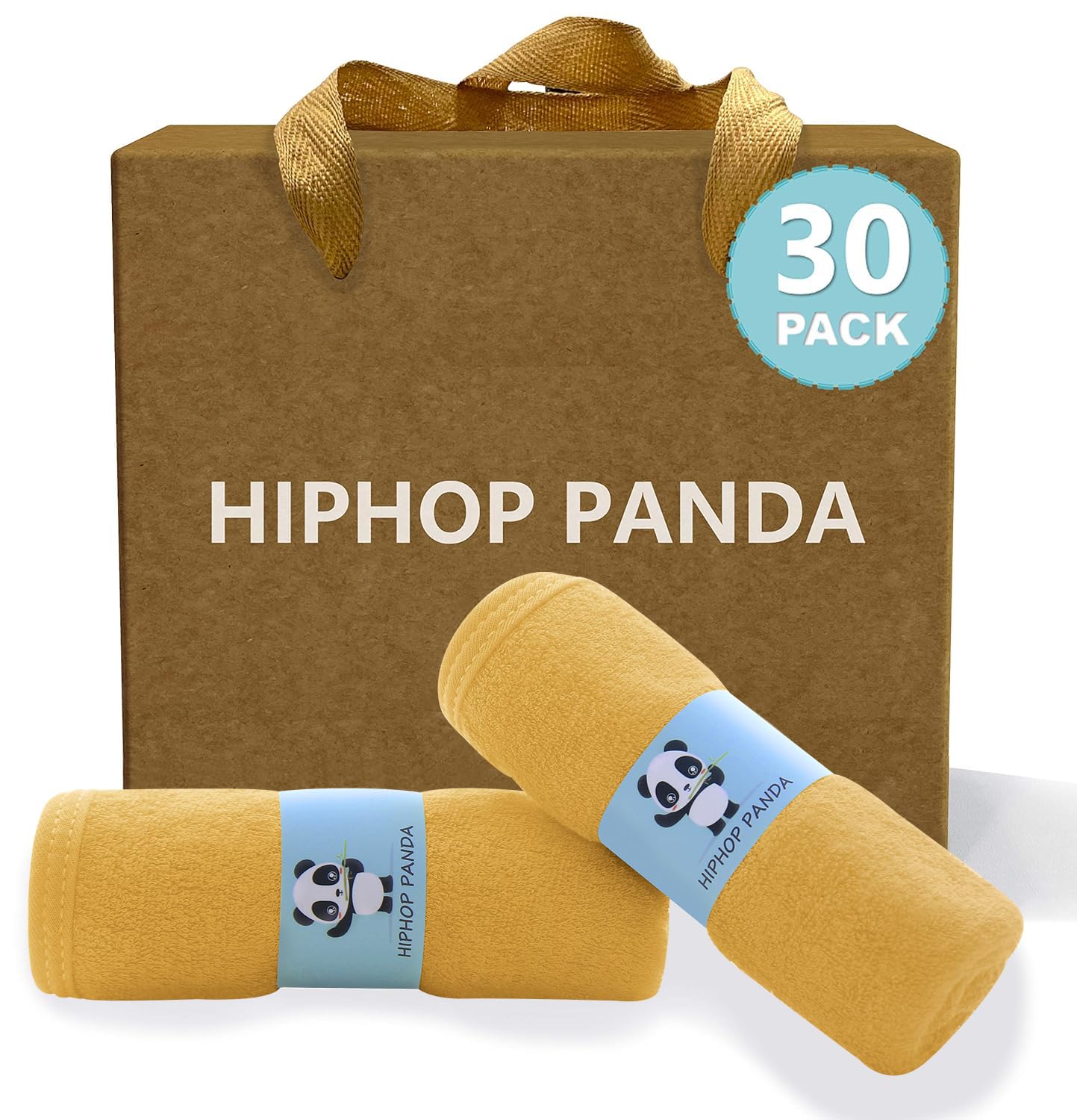 HIPHOP PANDA Baby Washcloths, Rayon Made from Bamboo - 2 Layer Ultra Soft Absorbent Newborn Bath