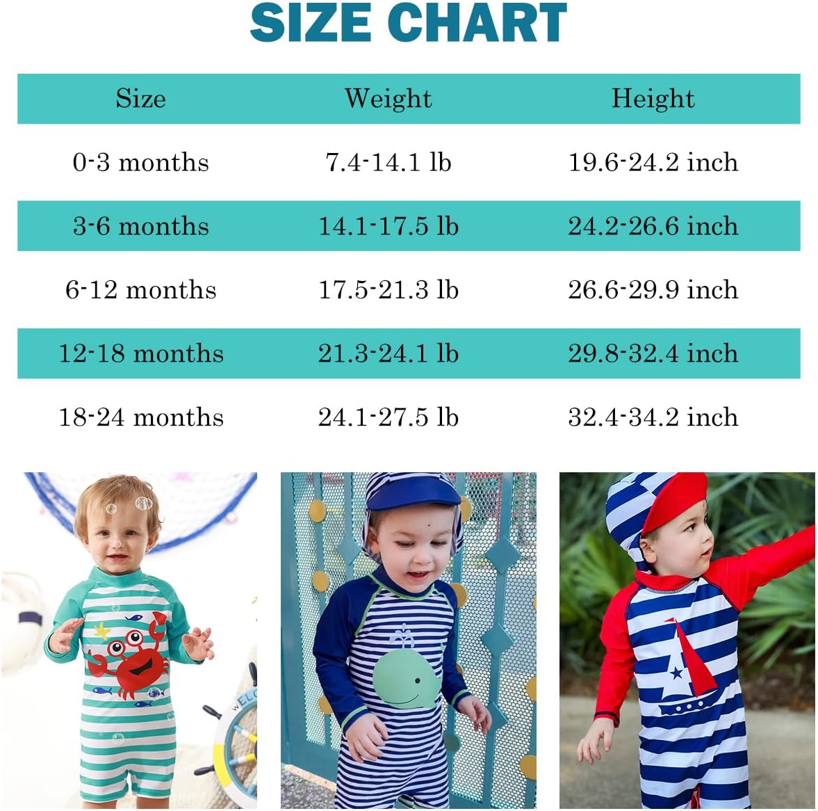 uideazone Baby Boys One Piece Swimsuit Long Sleeve UPF 50+ Rash Guard Bathing Suit Swimwear with