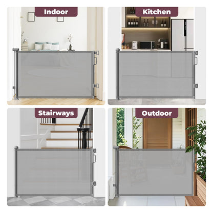 Cideny Retractable Baby Gate for Stairs & Doorways, Dog Gate Indoor Outdoor