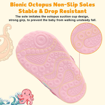 FEETCITY Wide Baby Shoes Boys Girls Baby Barefoot Shoes Breathable Infant Walking Shoe Crib Sock