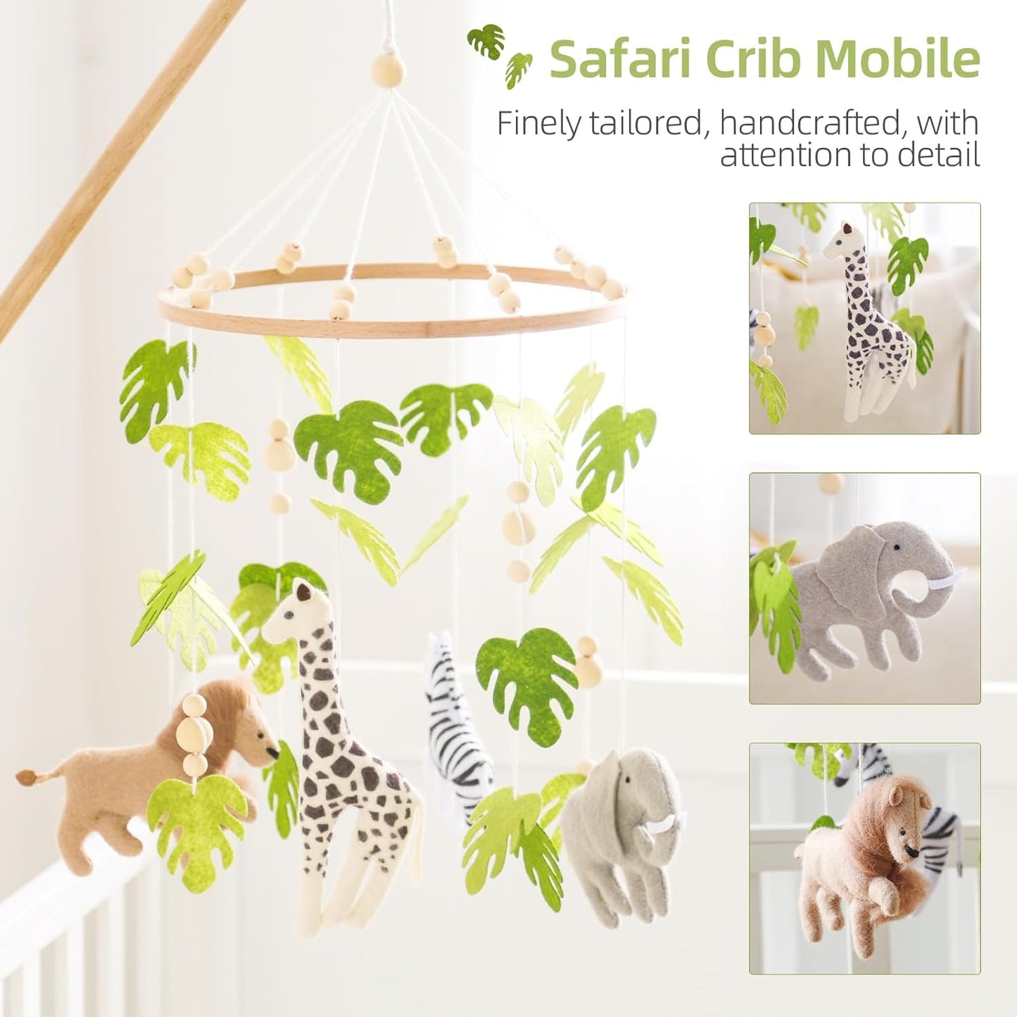 Baby Mobile for Crib Safari Nursery Mobile Handmade Jungle Baby Mobile Woodland Nursery Decor