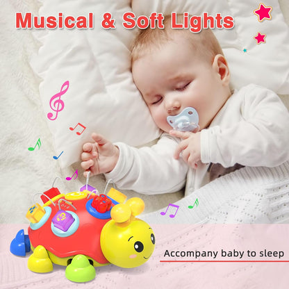 Baby Crawling Toys 6-12 Months,Musical Ladybug Crawling Toy for Infants 0-3-6 7 8 9 10 12-18