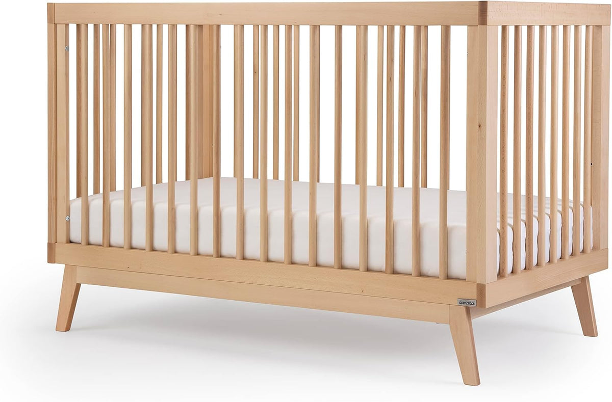 dadada Baby Soho 3-in-1 Convertible Wooden Crib to Toddler Bed - Made in Italy, GREENGUARD Gold