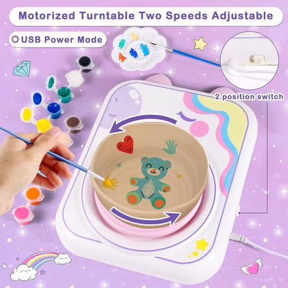 Pottery Wheel for Kids，Art Supplies Arts & Crafts Kit, Crafts Toys for Girls 8-12, Pottery Studio