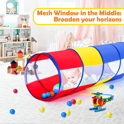 Kids Play Tunnel Tent for Toddlers, Colorful Pop Up Crawl Tunnel Toy for Baby or Pet with