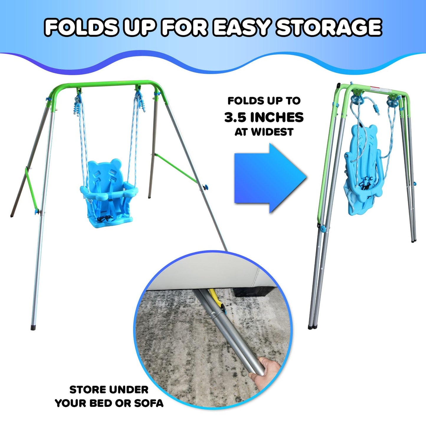 Sportspower My 1st Toddler Swing - Heavy-Duty Baby Indoor/Outdoor Swing Set with Safety Harness