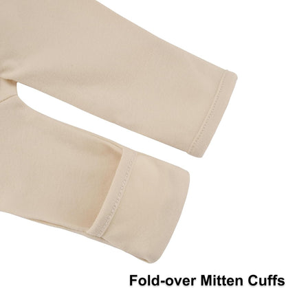 Aablexema Baby Footed Pajamas with Mitten Cuffs Zipper 4-Pack Infant Newborn Cotton Long Sleeve
