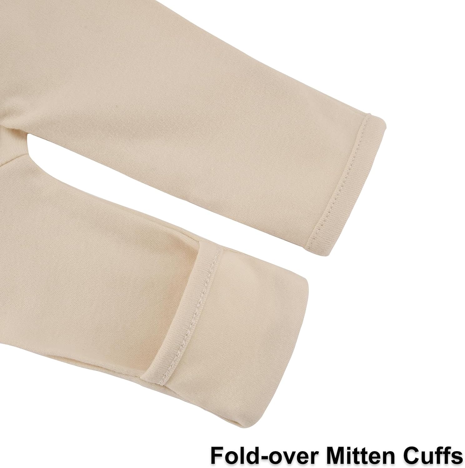 Aablexema Baby Footed Pajamas with Mitten Cuffs Zipper 4-Pack Infant Newborn Cotton Long Sleeve