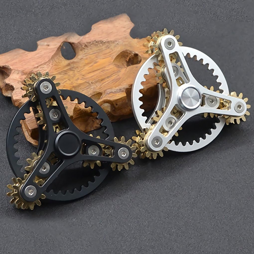 Pure Brass Fidget Spinner Gears Linkage Fidget Toy Metal DIY Hand Spinner Spins Long Time EDC Focus