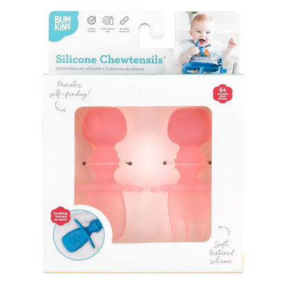 Bumkins Baby Utensils Set, Chewtensils Silicone Spoons for Dipping, Self-Feeding, Baby Led Weaning