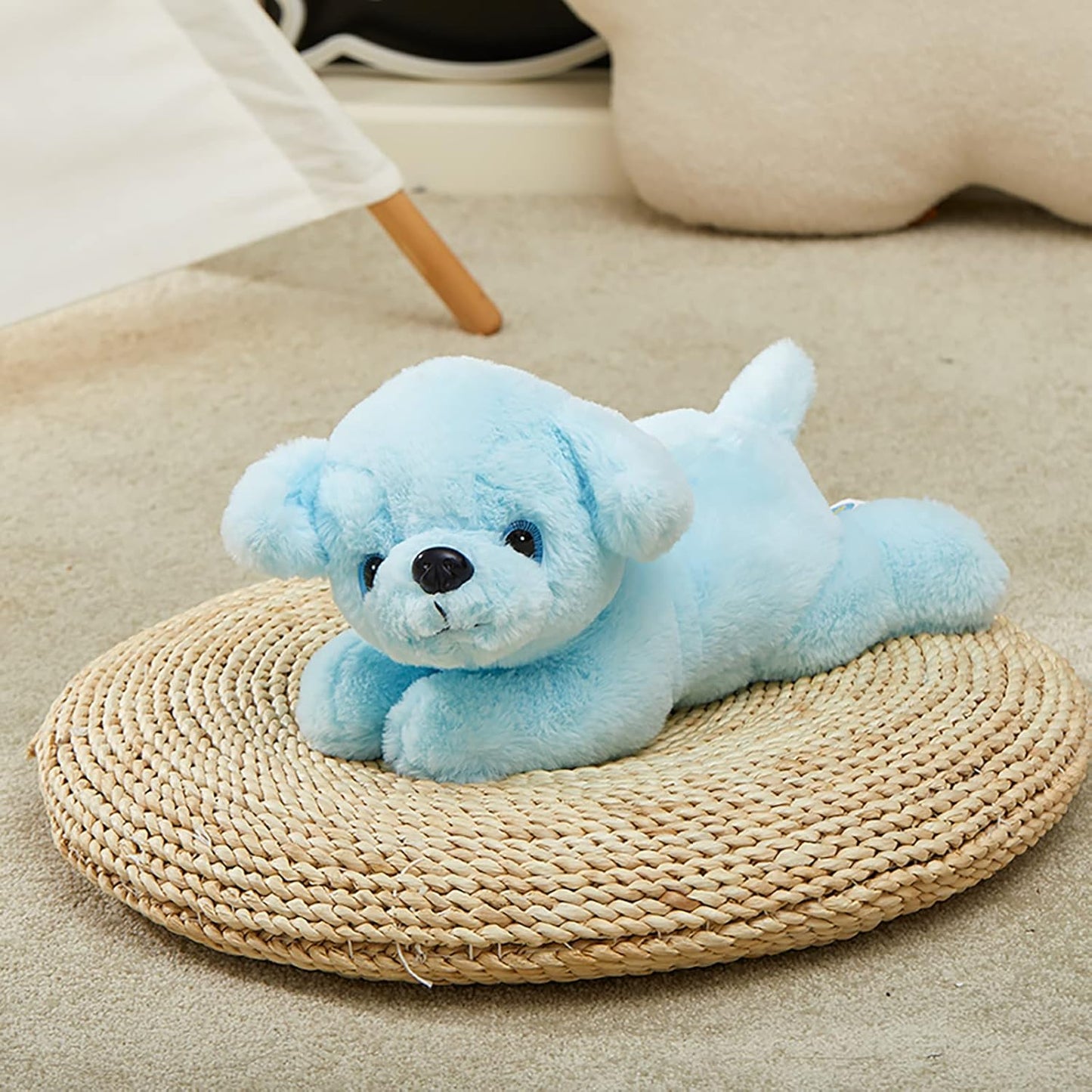 Glow Guards 15'' Blue Light up Puppy Dog Stuffed Animal Soft Plush Toy Pillow with LED Night Lights