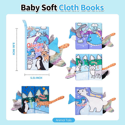Jollybaby Baby Cloth Books, Touch & Feel Crinkle Soft Books, for Infants Babies, Toddler Early