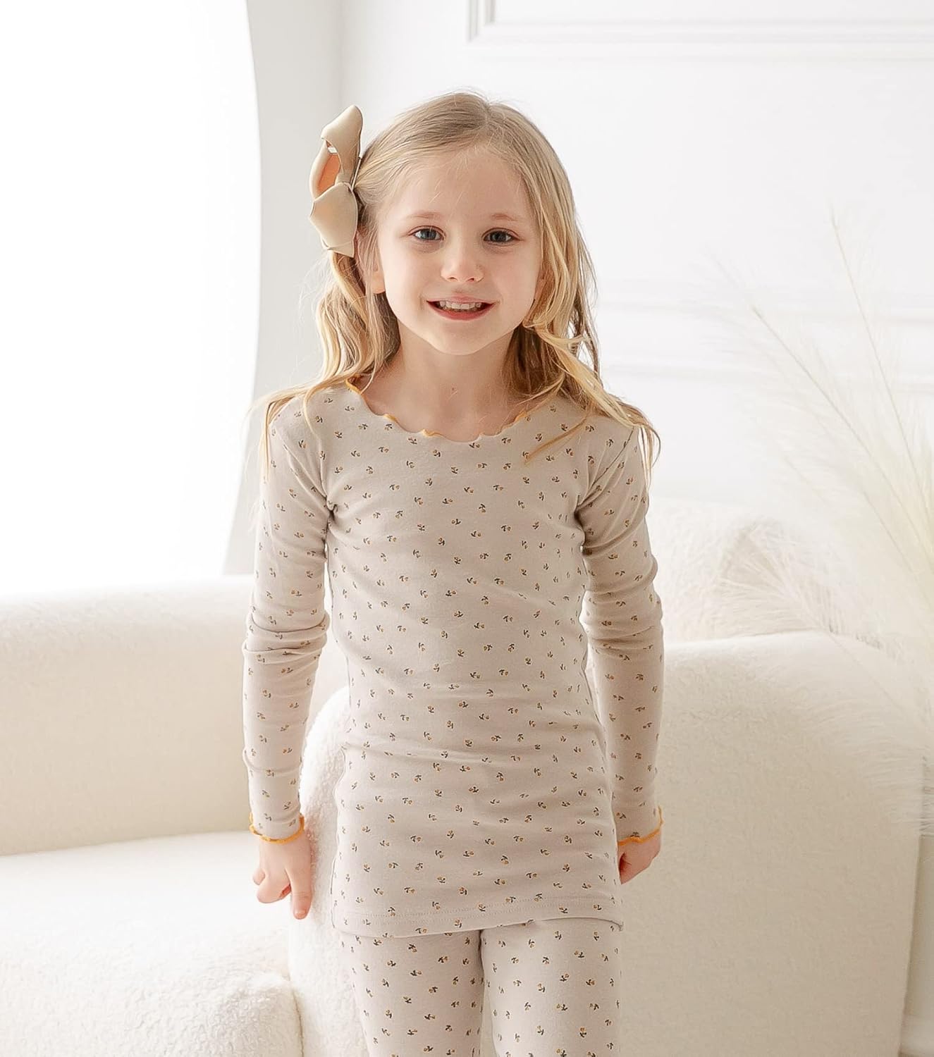 AVAUMA Baby Boy Girl Pajama Set 6M-7T Kids Cute Toddler Snug fit Flower Pattern Design Pjs Cotton