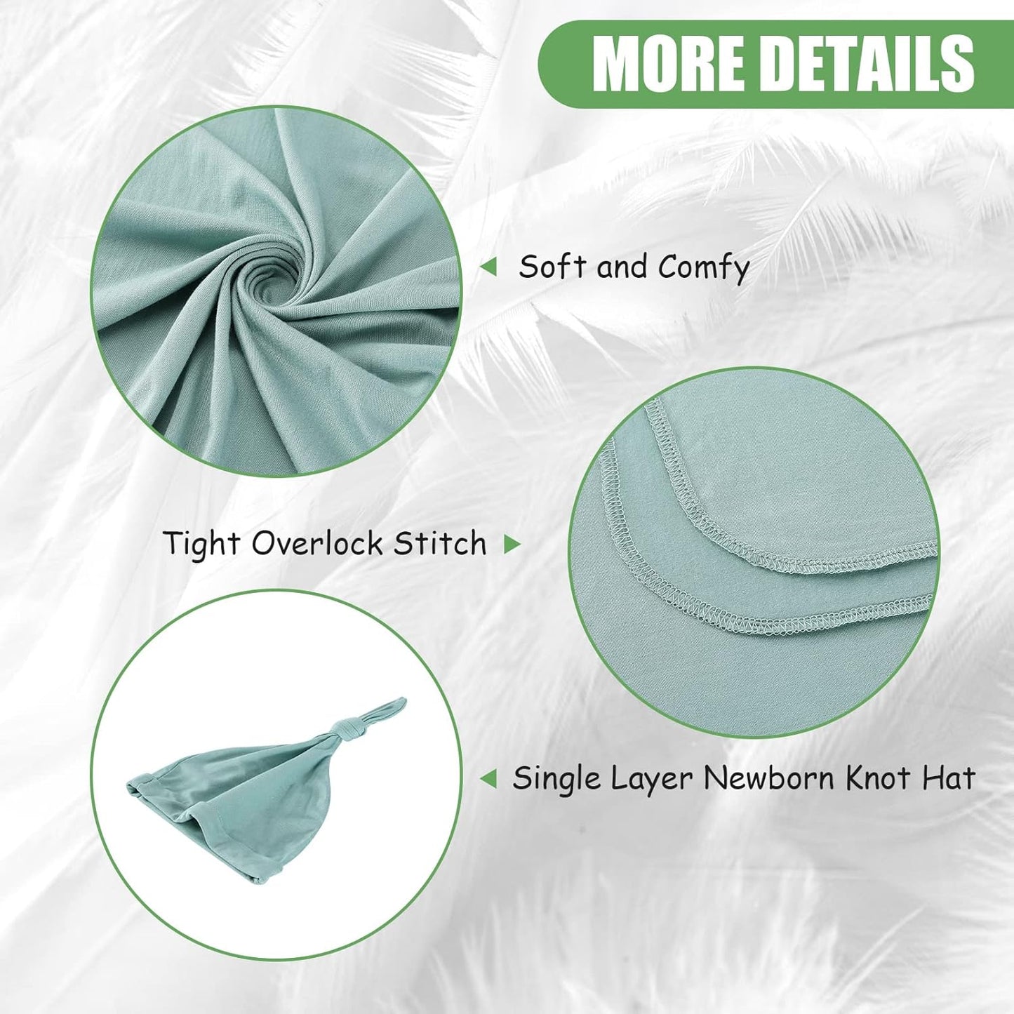 iEvolve Cotton Knitted Baby Swaddle Blanket with Hat Headband Set Newborn Swaddle Wrap Receiving