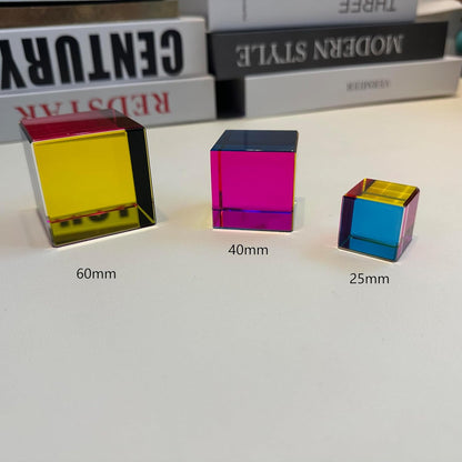 for Mixing Color Cube with Display Stand Diamond Polished, Scientific and Educational Toys