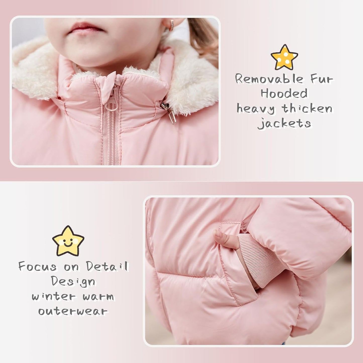 TUONROAD 1-6T Baby Girl Boy Winter Fleece Coats Toddler Warm Puffer Jackets Kids Down Alternative