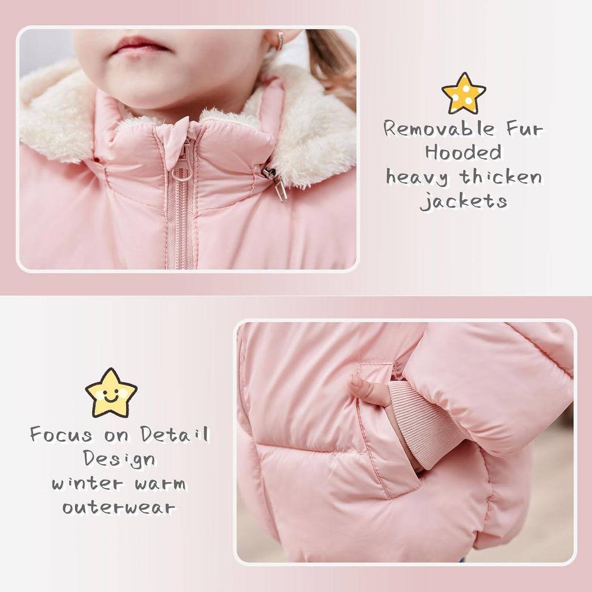 TUONROAD 1-6T Baby Girl Boy Winter Fleece Coats Toddler Warm Puffer Jackets Kids Down Alternative