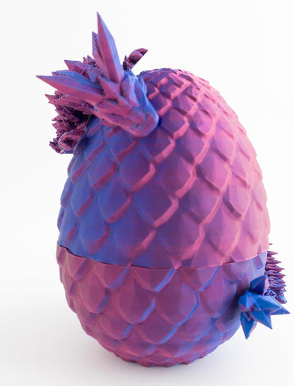 Dragon Egg, Easter Egg with Pet Dragon, 3D Printed Dragon, Crystal Dragon Fidget Toy, Articulated