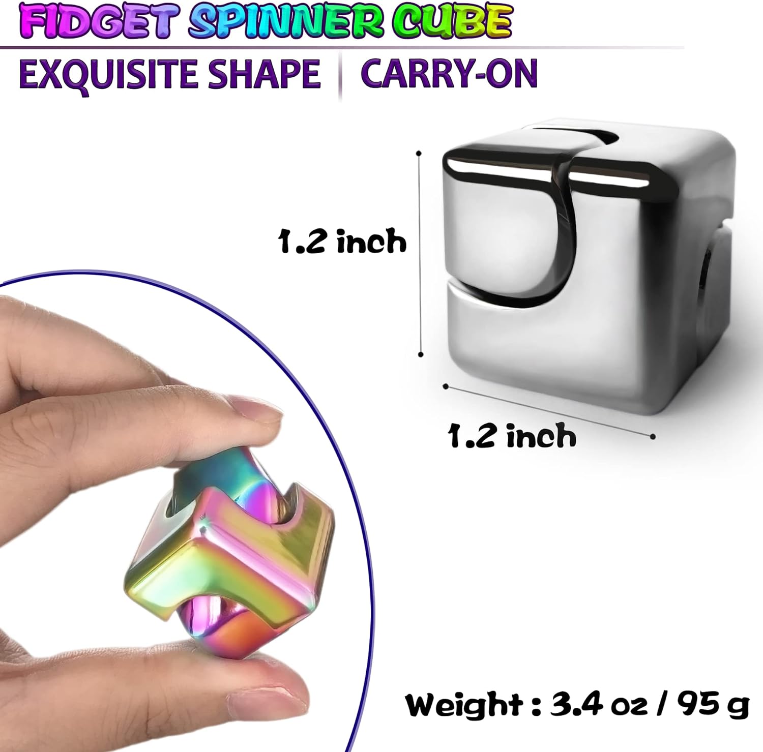 Fidget Spinner Toys Cube Adults, Easter Basket Stuffers for Teens Metal EDC Cool Desk Gadgets