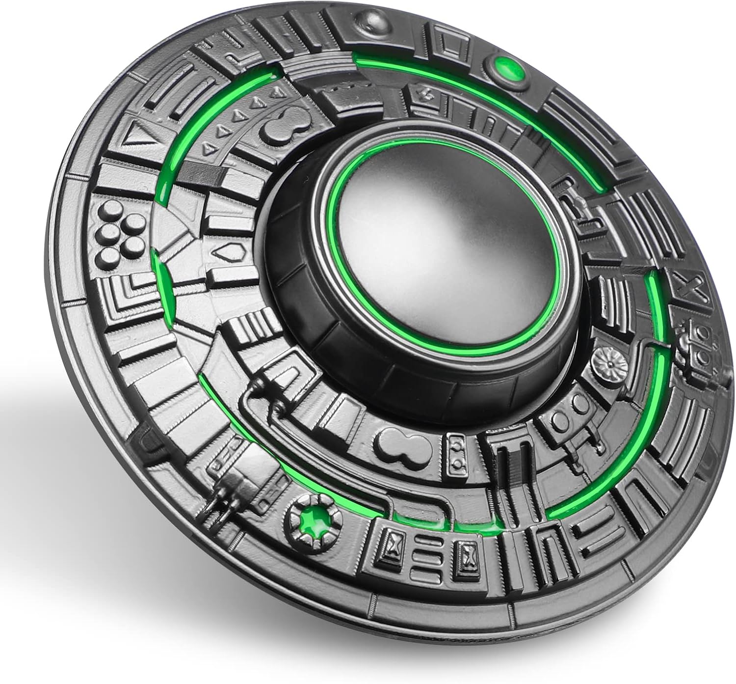 Cool Spaceship Fidget Spinners Metal, UFO Model Finger Hand Spinner, Anti Anxiety Stress Relief