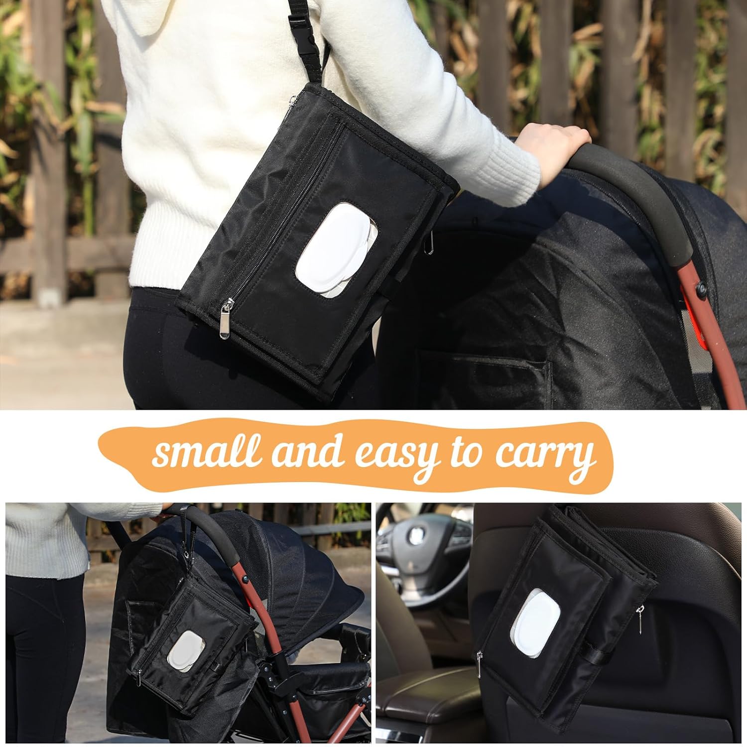 Portable Baby Diaper Changing Pad Smart Organized Diaper Changing Travel Bag with Wipe Dispenser