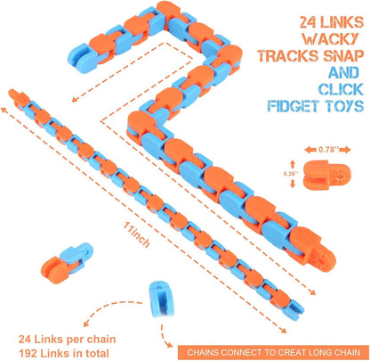 8Pcs Fidgets Wacky Tracks Fidget Toys for Kids Classroom Students School Prizes Gifts Sensory