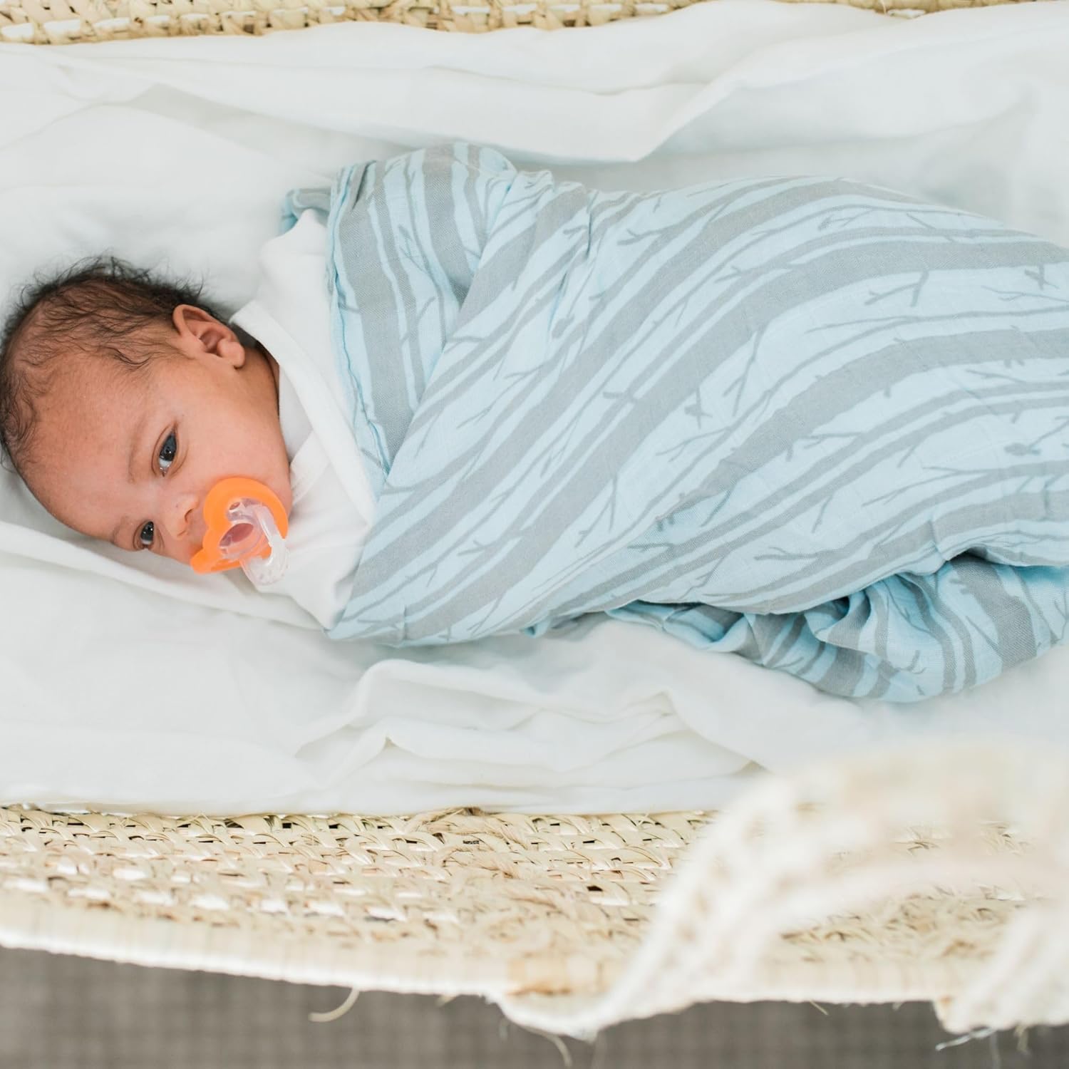 GRACED SOFT LUXURIES Extra Soft Muslin Swaddle Baby Blankets 70% Rayon from 30% Cotton 2 Pack