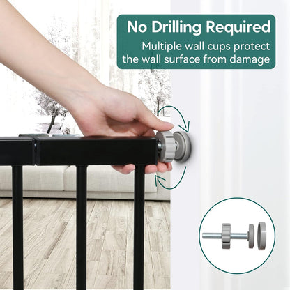 Babelio Metal Baby Gate, 29-48" Auto Close Easy Install Pet Gate, Extra Wide Walk Thru Child Safety