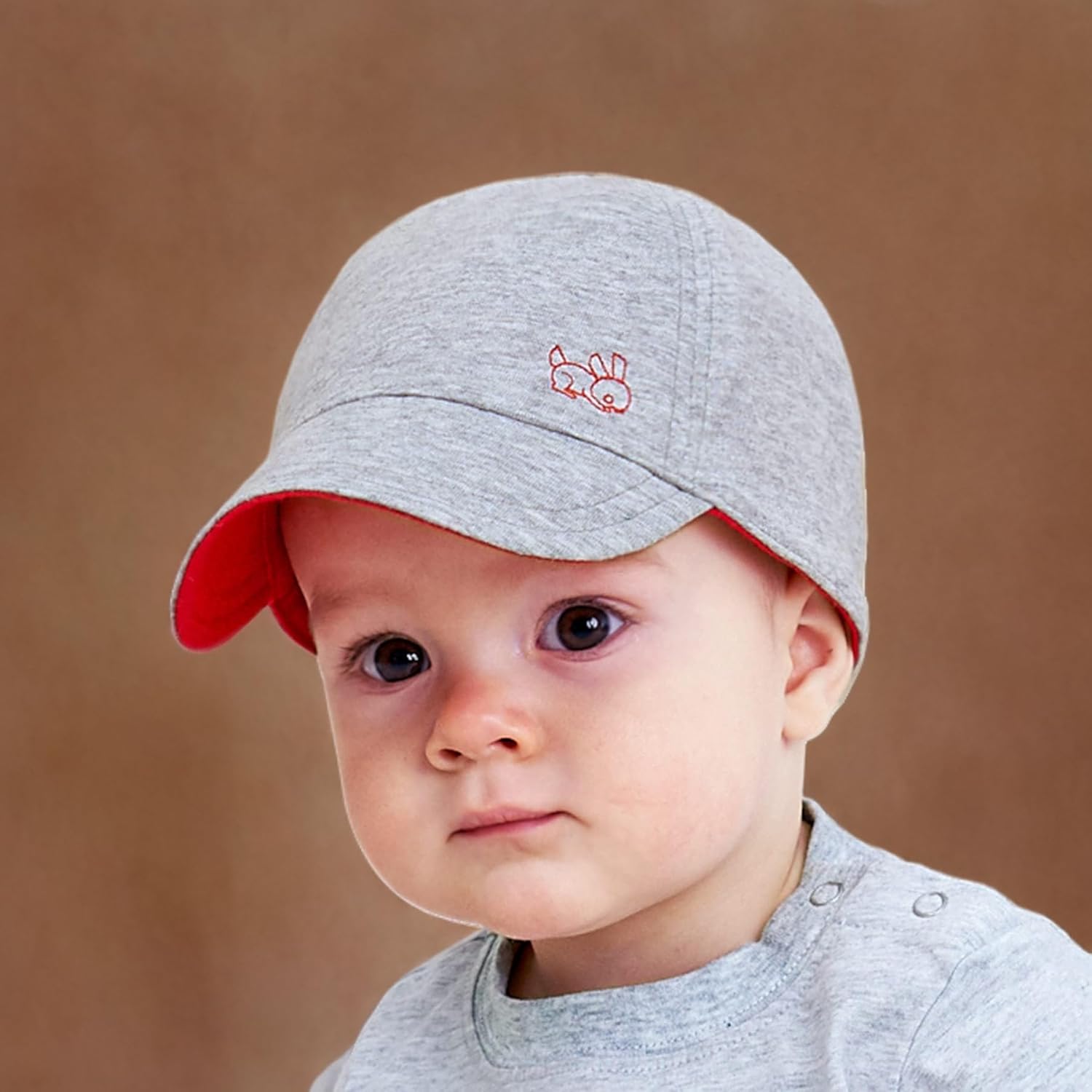 Keepersheep Baby Reversible Baseball Cap Infant Sun Hat, Cotton Knit Soft Brim for Infant Toddler