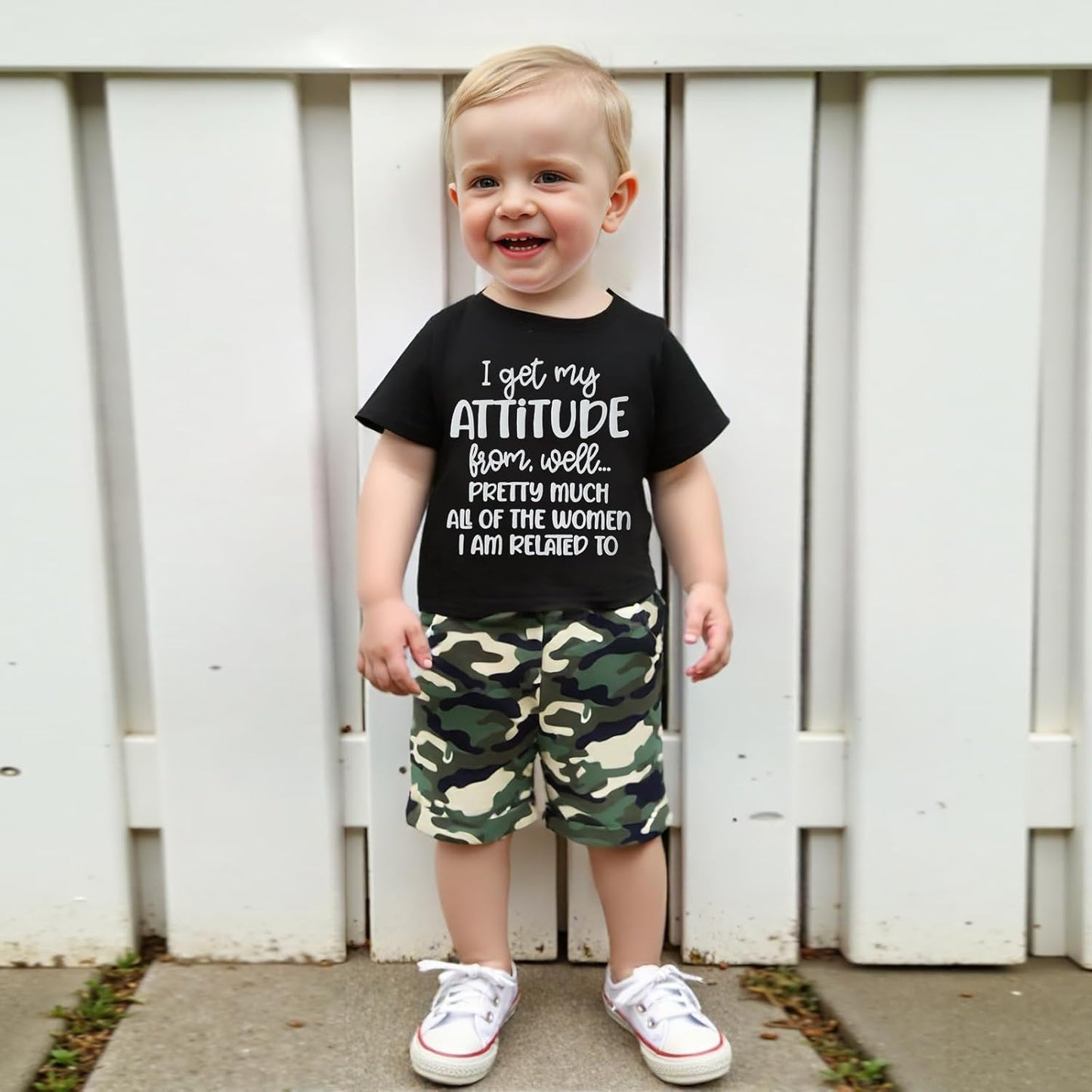 wdehow Toddler Kids Baby Boy Summer Clothes Sets 1T 2T 3T 4T 5T Letter Print Short Sleeve Tops