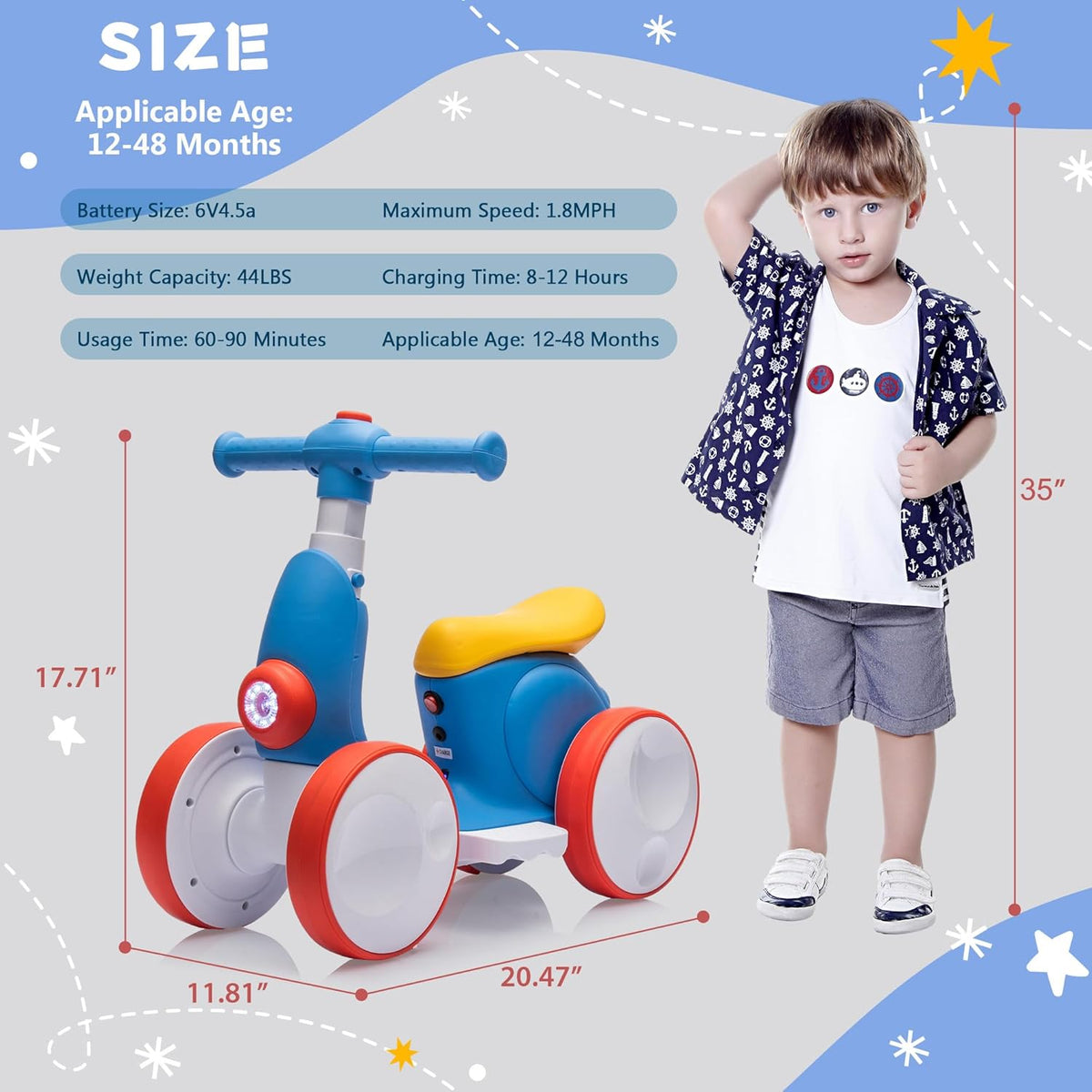 6V Electric Baby Balance Bike with Bubble Machine,4 in 1 Toddler Balance Bike w/Remote for 1 Year