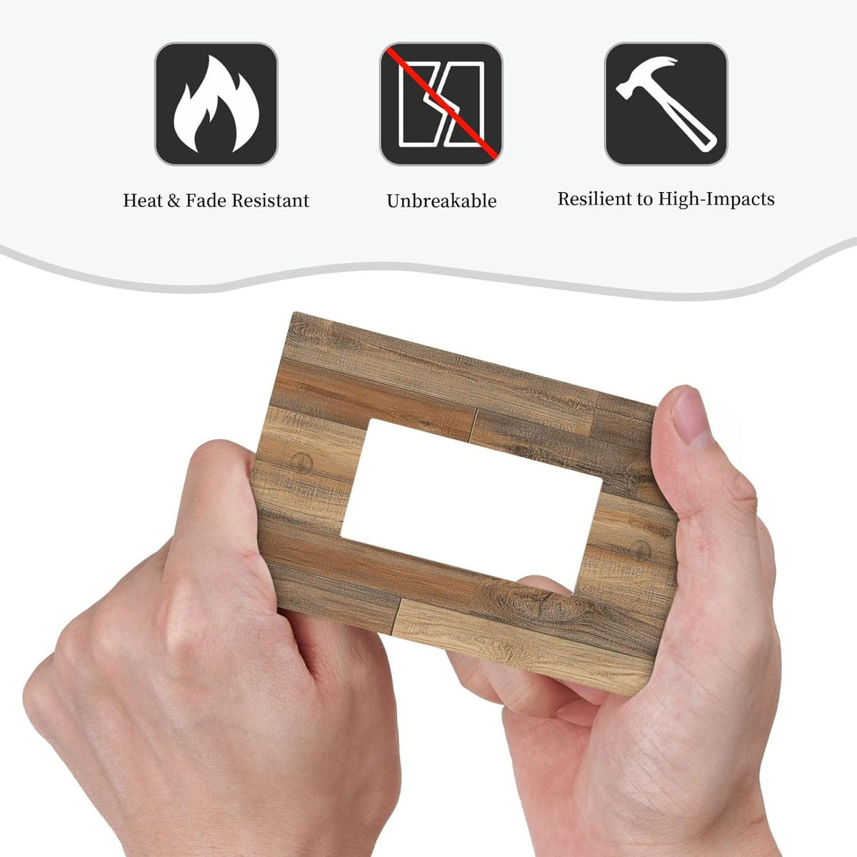 Decorative Outlet Covers Retro Rustic Brown Wood Grain 1 Gang Single Rocker Light Switch Cover