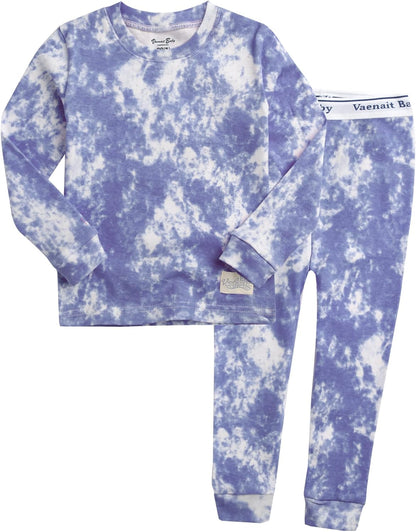 VAENAIT BABY 12M-12Y Toddler Kids Boys Girls 100% Cotton Marbling Tiedye Sung Fit Sleepwear Pajamas