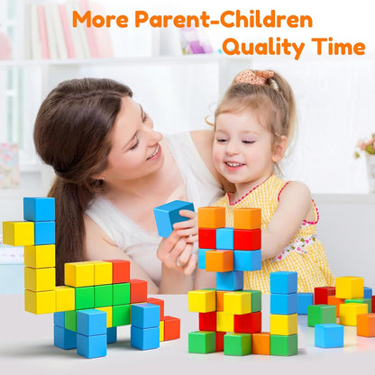 Magnetic Blocks,1.42 inch 32pcs Large Magnetic Building Block for Toddlers 3 4 5 6 7 8 Year Old