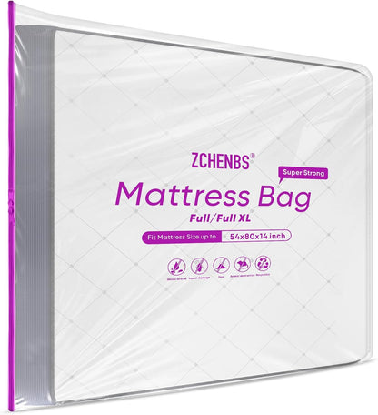 ZCHENBS® – Mattress Bags for Moving and Storage,Mattress Bag with Zippers,5 Mil Ultra-Thick Bed