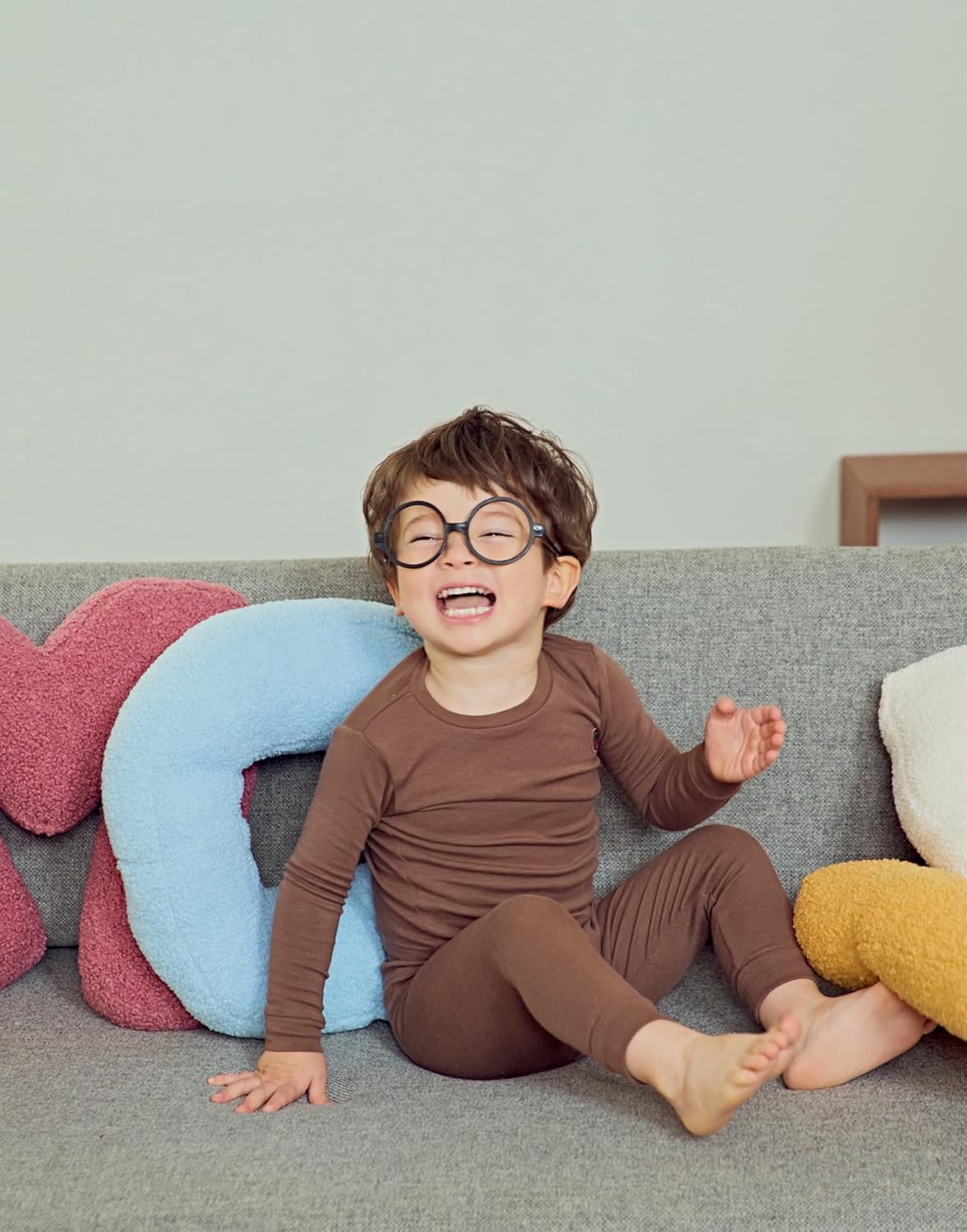 moimoln 6M-8Y Modal Cotton Solid Soft Breathable Baby Toddler Boys Girls Snug fit Pjs Long Sleeve
