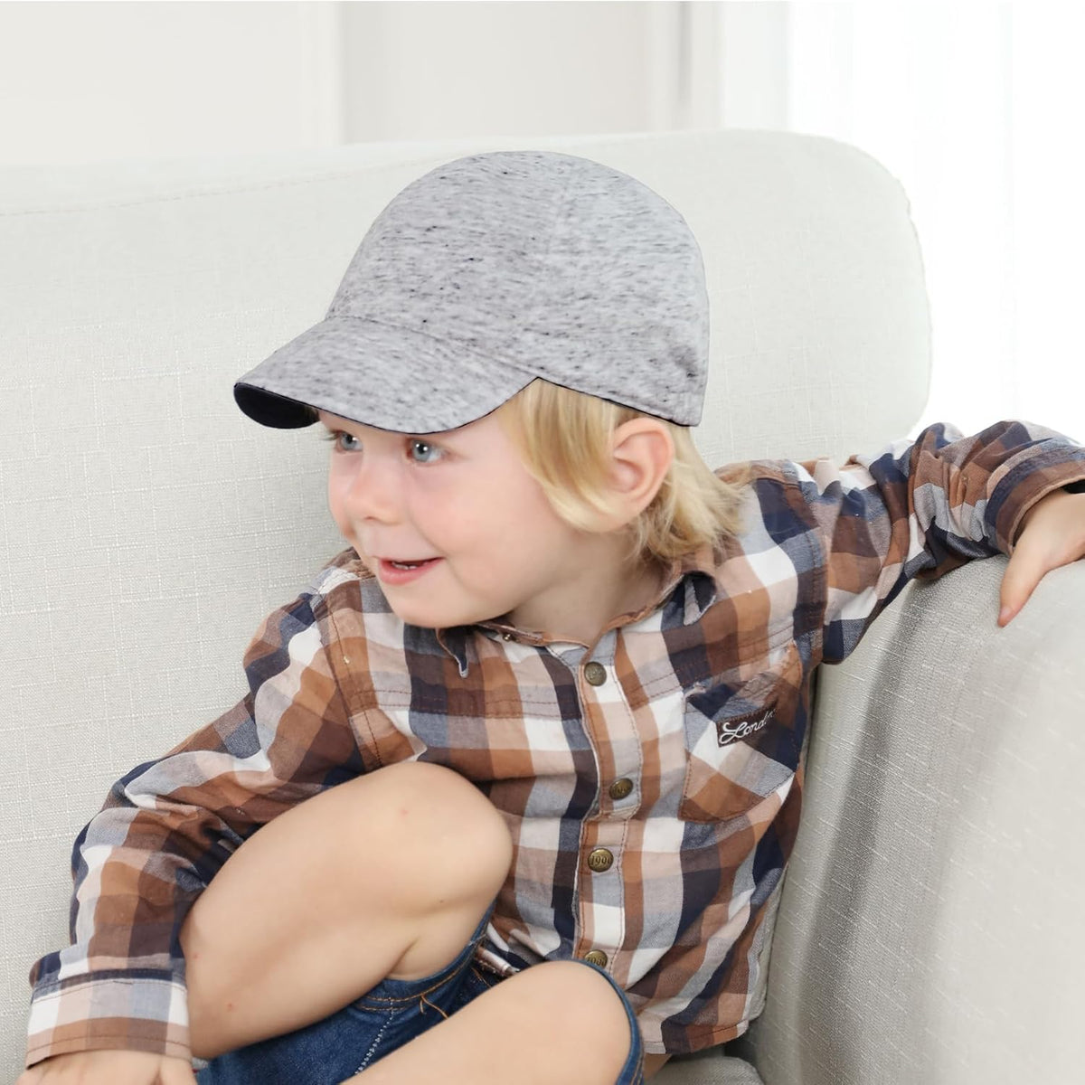 Keepersheep Baby Reversible Baseball Cap Infant Sun Hat, Cotton Knit Soft Brim for Infant Toddler