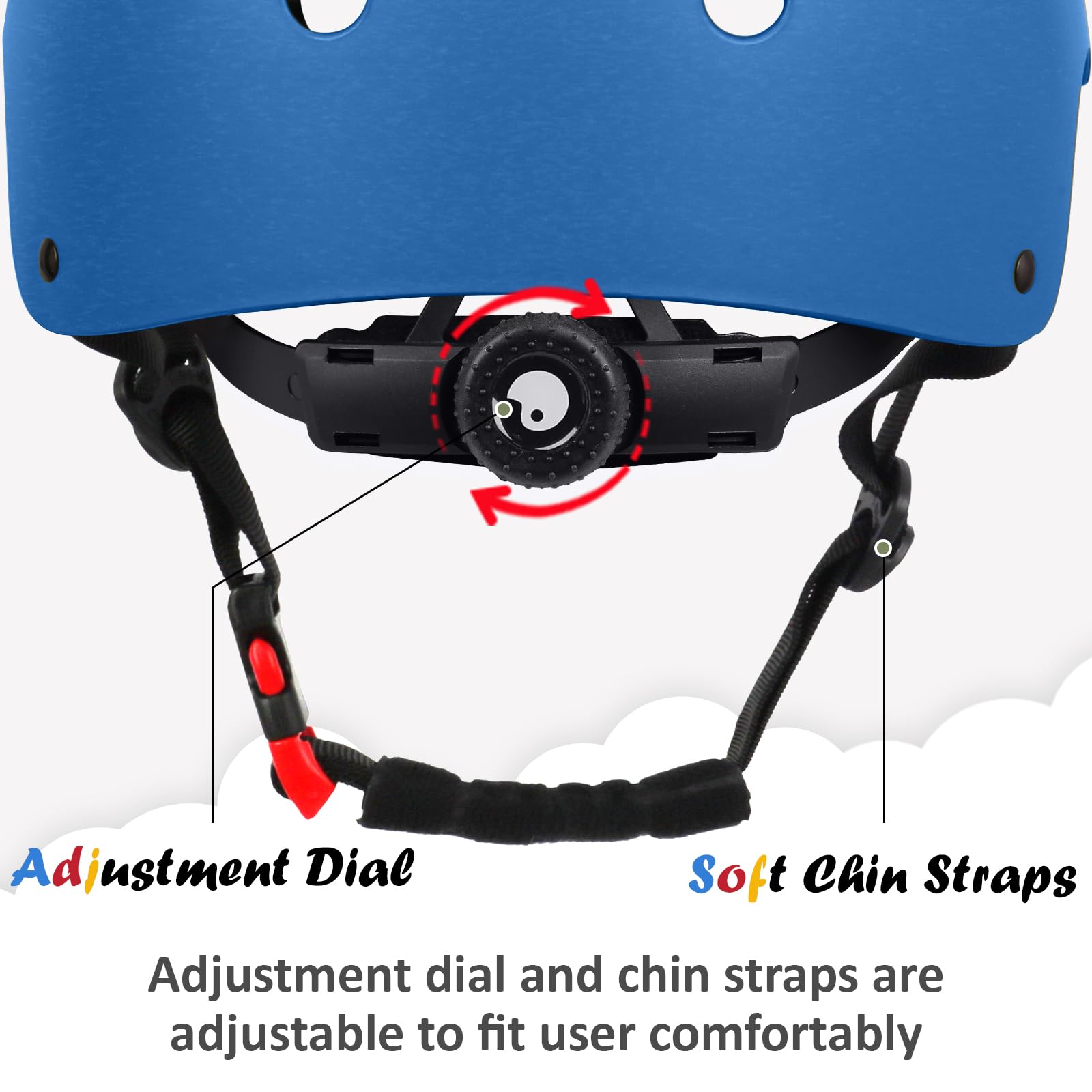 Kids Bike Helmet, 3 Sizes from Toddler to Youth, Blue, Small