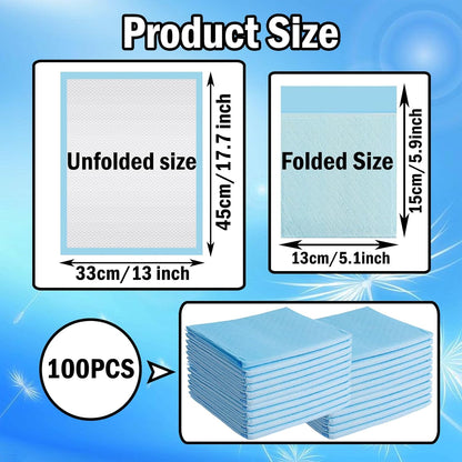 100 Pack Disposable Changing Pad,Baby Incontinence Changing Pads,High Absorbent Breathable