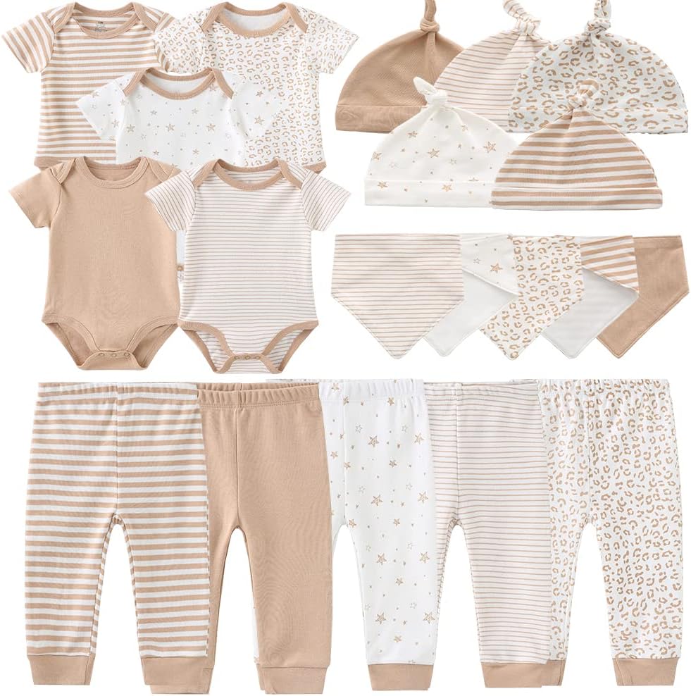 Kiddiezoom Newborn Baby Girl Boy Clothes Baby Outfits Pants Bodysuits Gifts Set Layette Set 0-3