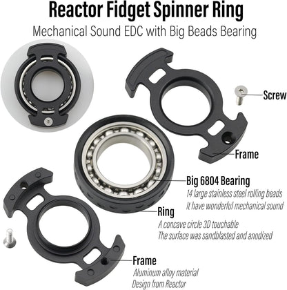 FREELOVE Ring Fidget Spinner for Adults, Men Finger Haptic Roller, Small Metal Clicker Toys, Ball