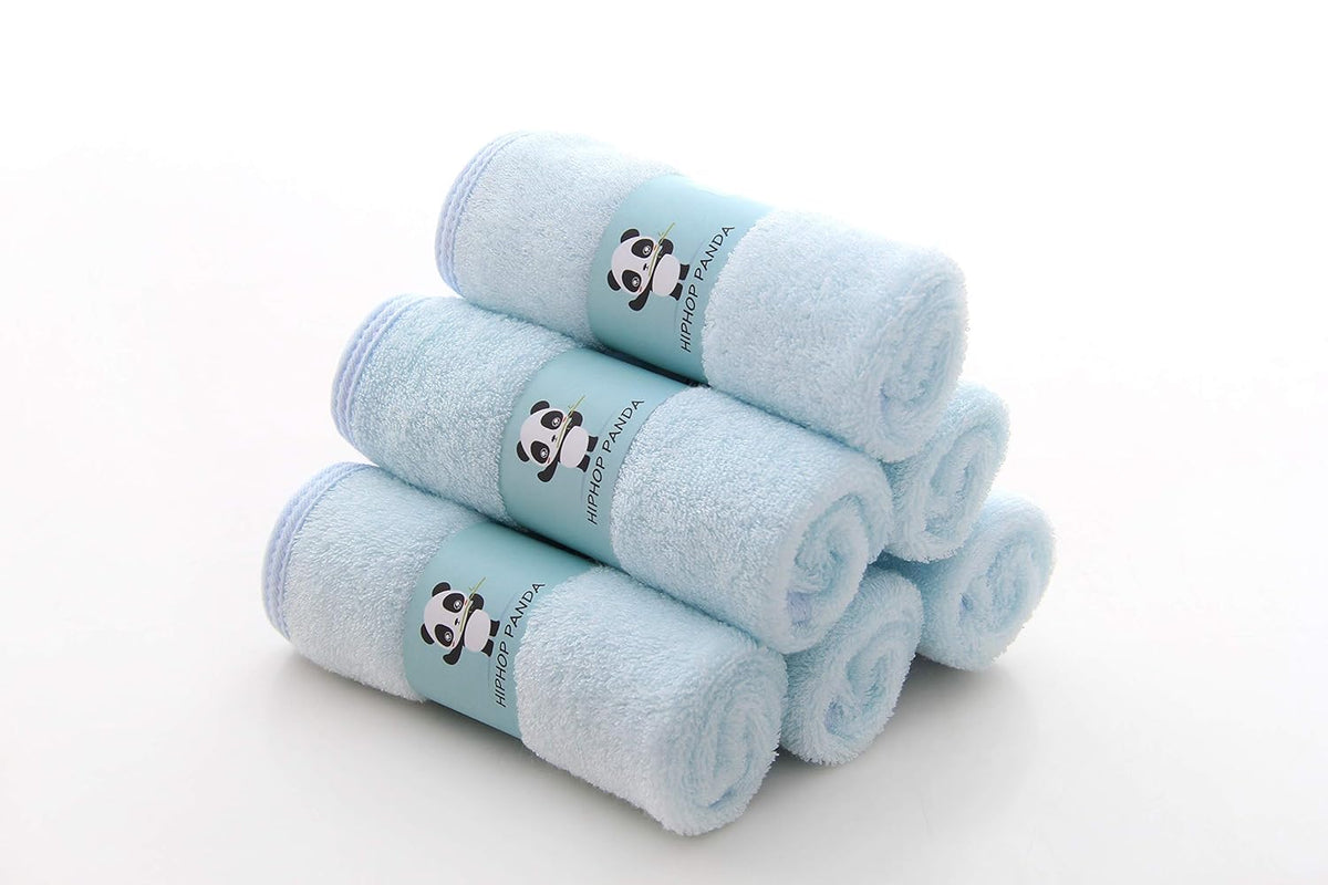 HIPHOP PANDA Baby Washcloths, Rayon Made from Bamboo - 2 Layer Ultra Soft Absorbent Newborn Bath