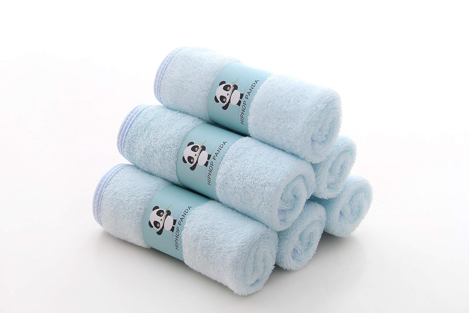 HIPHOP PANDA Baby Washcloths, Rayon Made from Bamboo - 2 Layer Ultra Soft Absorbent Newborn Bath