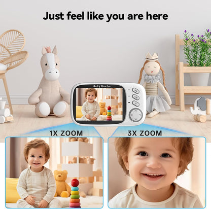 No WiFi Baby Monitor with Camera and Audio,Lag-Free Connection,Plug & Play,IPS Screen,HD