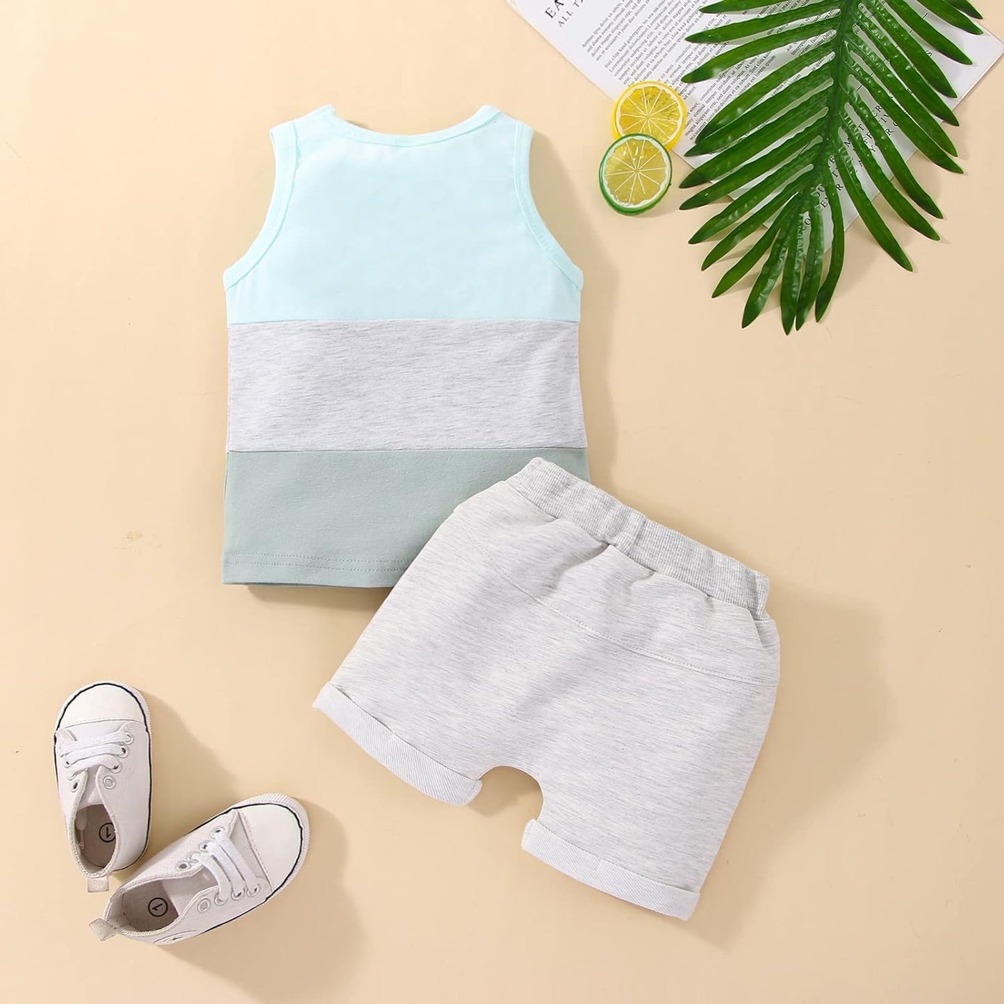 Kupretty Baby Boy Summer Clothes Sleeveless Tank Tops Vest T-Shirt + Casual Shorts Toddler Outfits