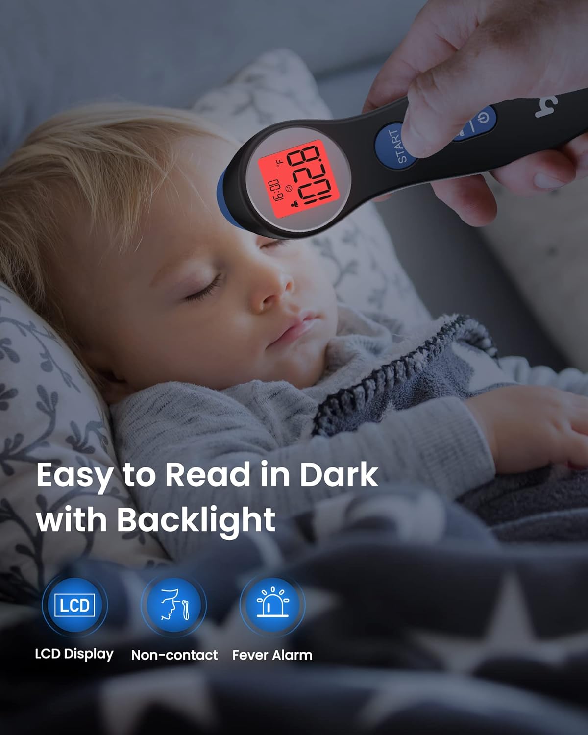 Forehead Thermometer for Adults and Kids, Digital Touchless Thermometer for Baby, Infants and