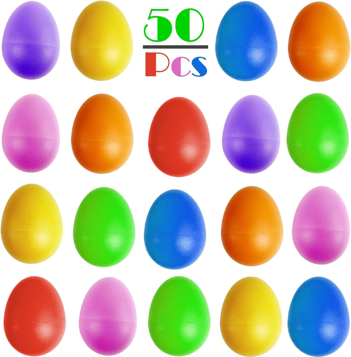 GIFTEXPRESS 50 PCS Easter Egg Shakers for Kids – Colorful Percussion Musical Maracas for Toddlers